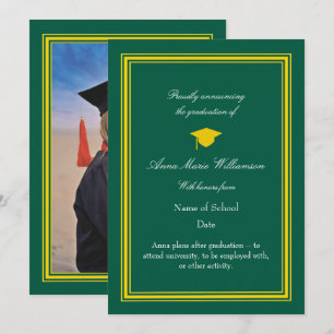 Photo - Lime Green Proudly Announcing Graduation Card