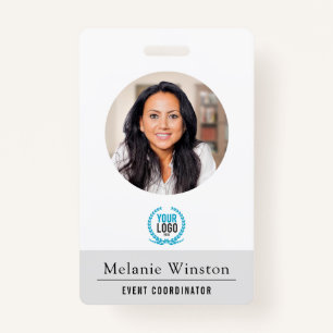 Photo Logo Professional Office Light Grey Badge