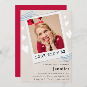 Photo  Look who's turning 62nd birthday Invitation