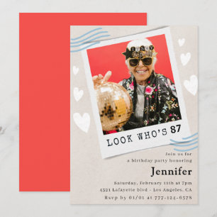 Photo Look who's turning 87th birthday Invitation