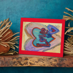 Photo Love Family Hearts Peindre Poème Plaque