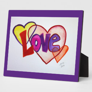 Photo Love Heart Rings Peindre Poème Plaque