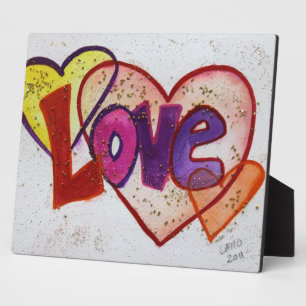 Photo Love Heart Rings Peindre Poème Plaque