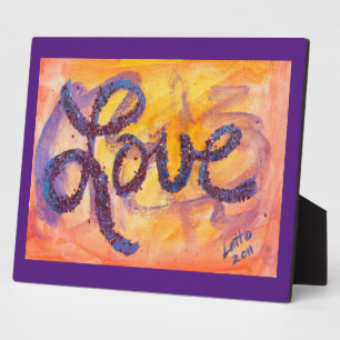 Photo Love Sunset Golden Glow Peinture Poème Plaque