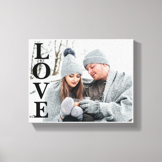 Photo LOVE Typography Keepsake Home Decor Canvas (Front)