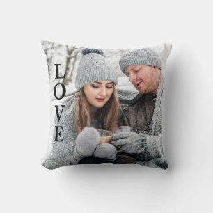 Photo LOVE Typography Keepsake Throw Pillow