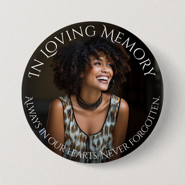 Photo Loving Memory  3 Inch Round Button (Front)