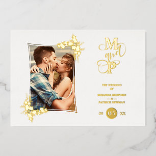 Photo Luxury Real Golden Modern Botanical Frame 