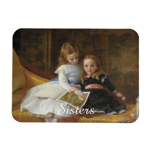 Photo Magnet de deux jeunes filles victoriennes en (Horizontal)