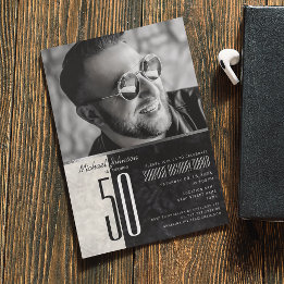 Photo Male 50th Birthday Invitation