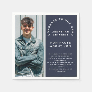 Photo Male Graduation Party Navy Fun Facts Napkin