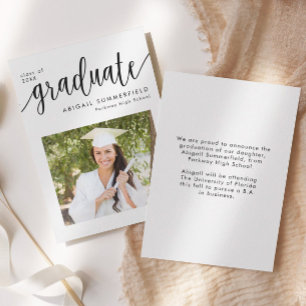 Photo manuscrite Faire-part de graduation de scrip