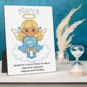 Photo March Birthstone Angel Blonde Plaque