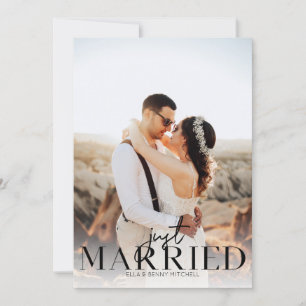 Photo Mariée Faire-part de typographie noire