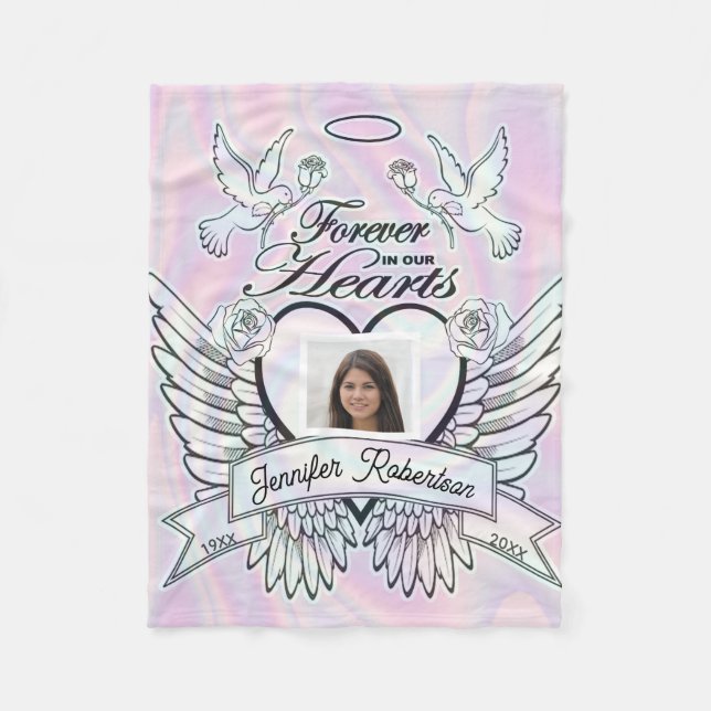 Photo Memorial Blanket Pink (Front)