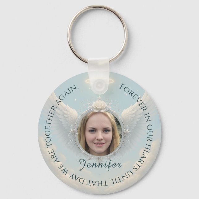 Photo Memorial Button Keychain (Front)
