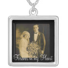Photo Memorial Charm for Wedding Bouquet in Black