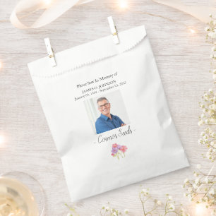 Photo Memorial Cosmos Seed Funeral Favour Bag
