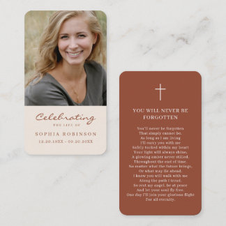 Photo Memorial Cream Terracotta Prayer Card