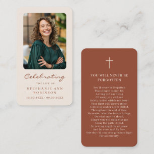Photo Memorial Cream Terracotta Prayer Card 