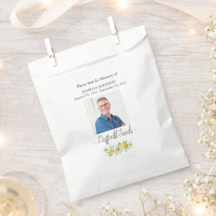 Photo Memorial Daffodil Seed Funeral Favour Bag