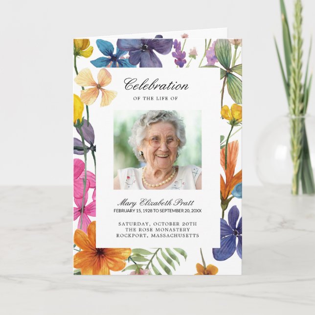Photo Memorial Funeral Celebration of Life Program (Front)