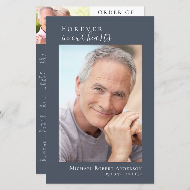 Photo Memorial Funeral Celebration of Life Program (Front/Back)