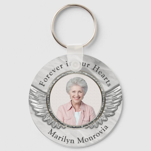 Photo Memorial Funeral  Keychain (Front)