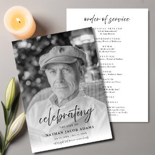 Photo Memorial Funeral Order Of Service Cheap Program