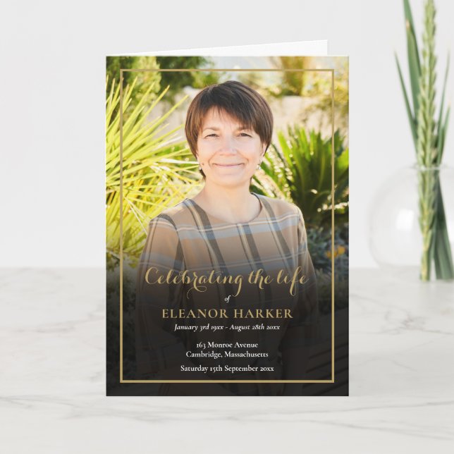 Photo Memorial Funeral Order Of Service Folded Program (Front)