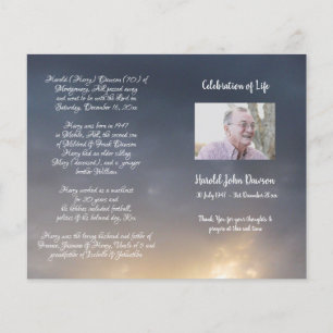 Photo Memorial Funeral Order of Service Program