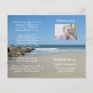 Photo Memorial Funeral Order of Service Program