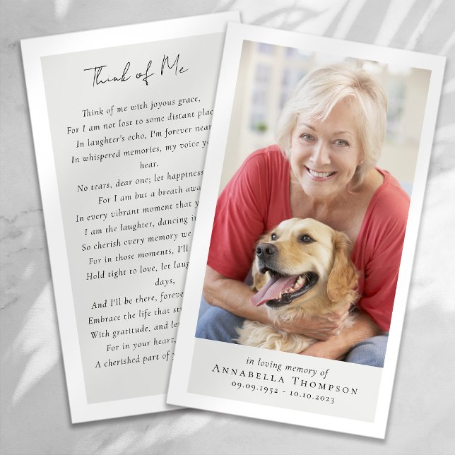 Photo Memorial Funeral Prayer Card (Creator Uploaded)