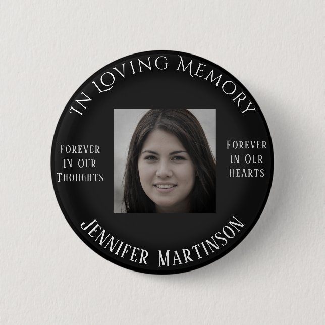 Photo Memorial In Loving Memory 2 Inch Round Button (Front)