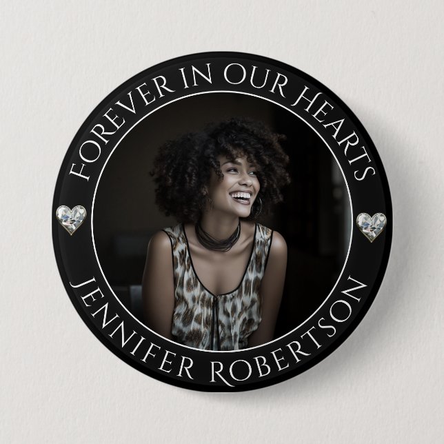 Photo Memorial In Loving Memory 3 Inch Round Button (Front)