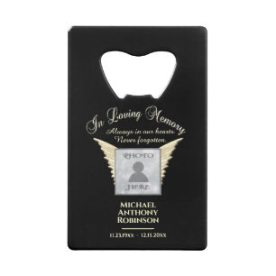 Photo Memorial in Loving Memory Credit Card Bottle Opener