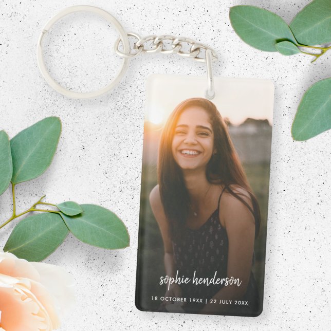 Photo Memorial | In Loving Memory Modern Script Keychain (Creator Uploaded)