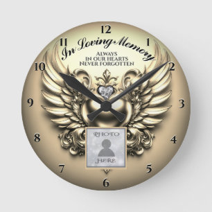 Photo Memorial in Loving Memory  Round Clock