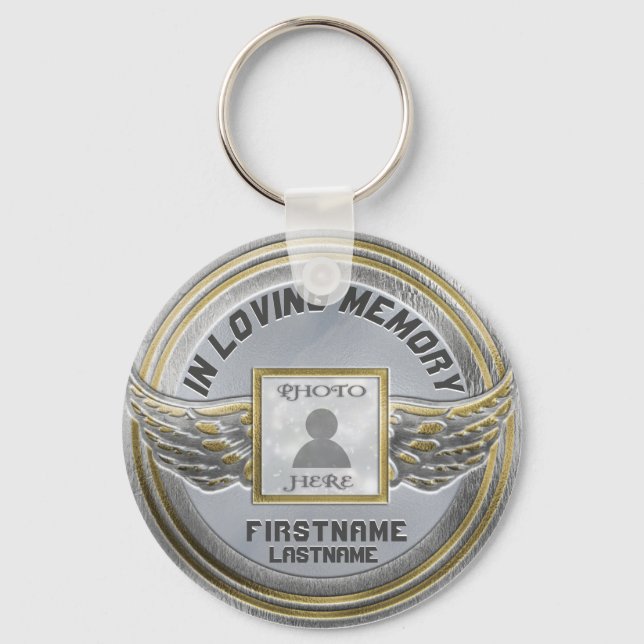 Photo Memorial in Silver and Gold Keychain (Front)