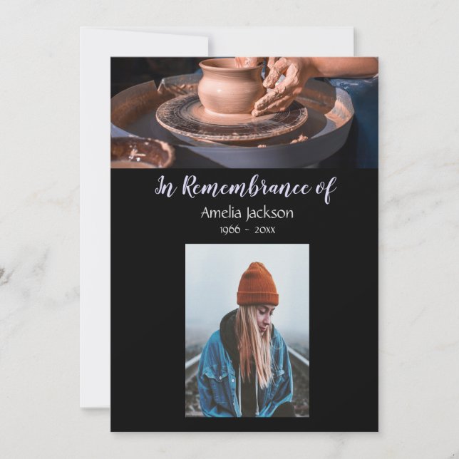 Photo Memorial Invitation Pottery Potter Clay (Devant)