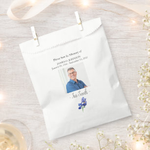 Photo Memorial Iris Seed Funeral Favour Bag