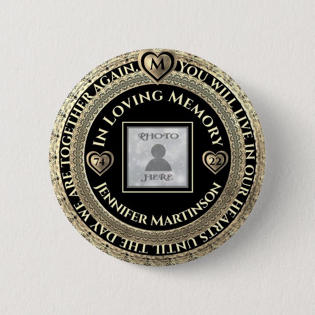 Photo Memorial Loving Memory 2 Inch Round Button (Front)