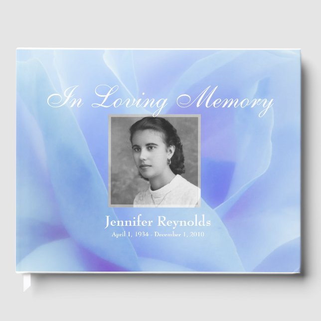Photo Memorial or Funeral Guestbook (Front)