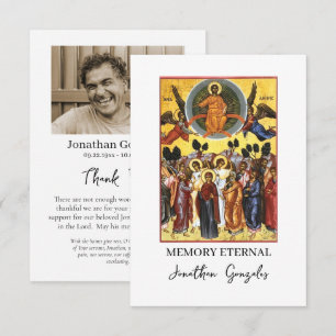 Photo Memorial Orthodox Christian Icon             Thank You Card