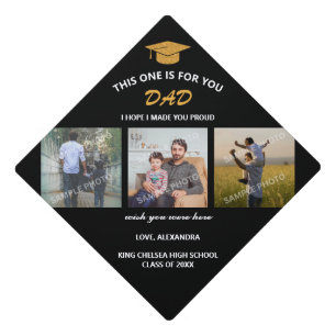 Photo Memorial Personalized Dad Collage Graduation Cap Topper
