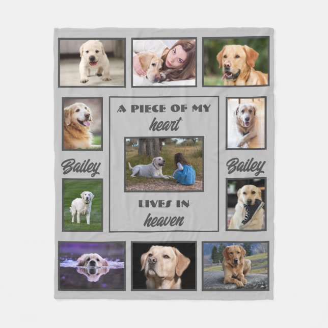 Photo Memorial Pet Blanket with Sentiment and Name (Front)