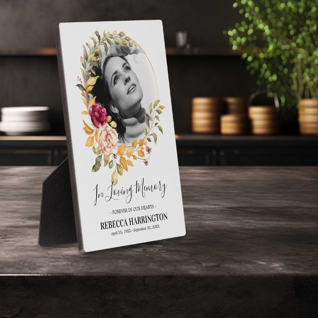 Photo Memorial Plaque aquarelle Rose Gold Frame (Créateur téléchargé)