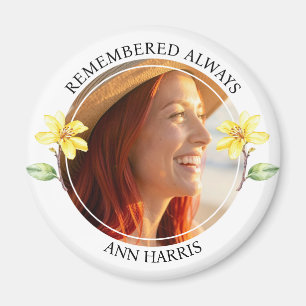 Photo Memorial Remembrance Yellow Flower Magnet