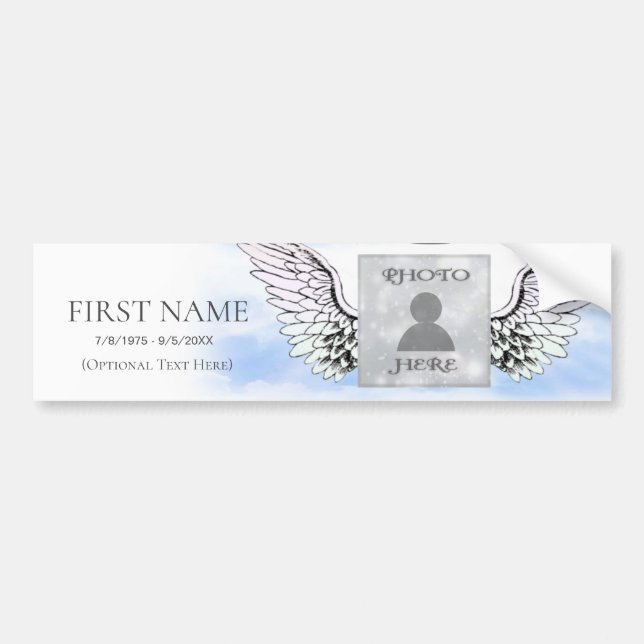 Photo Memorial Template Bumper Sticker (Front)