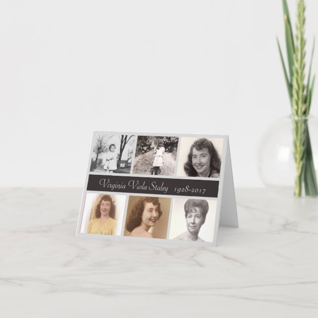 Photo Memorial Thank You Card (Front)